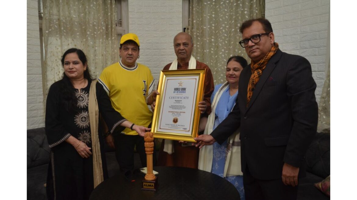 Late Naushad Saab Finds A Mention In World Book of Records,  Legendary Composer’s Son Raju Naushad Ali Receives The Award From Santosh Shukla and Usmaan Khan Of World Book Of Records