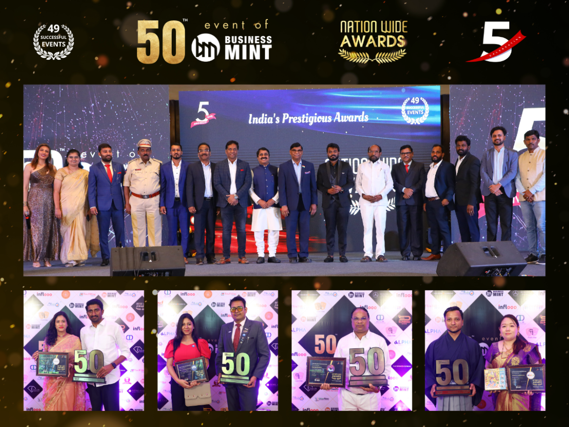 Milestone Celebration: Business Mint Honors Excellence at its 50th Event – Nationwide Awards in Hyderabad
